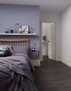 Bedroom with a purple palette